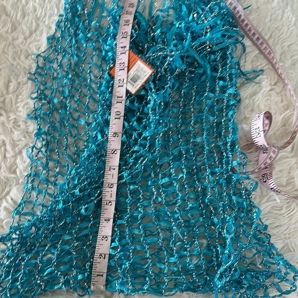 NWT Elegant Blue & Silver Women's Fringe Scarf 🧣